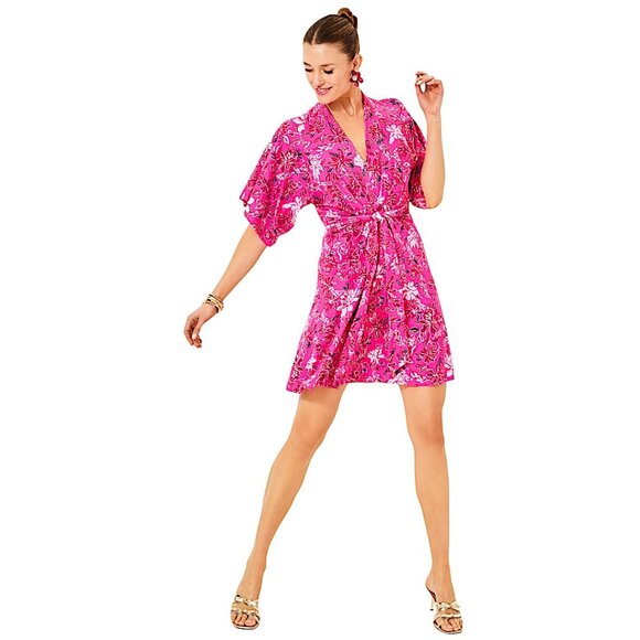 Lilly Pulitzer Wisteria V-Neck Dress in Passion Fruit NWT - Size 8 - Picture 5 of 9